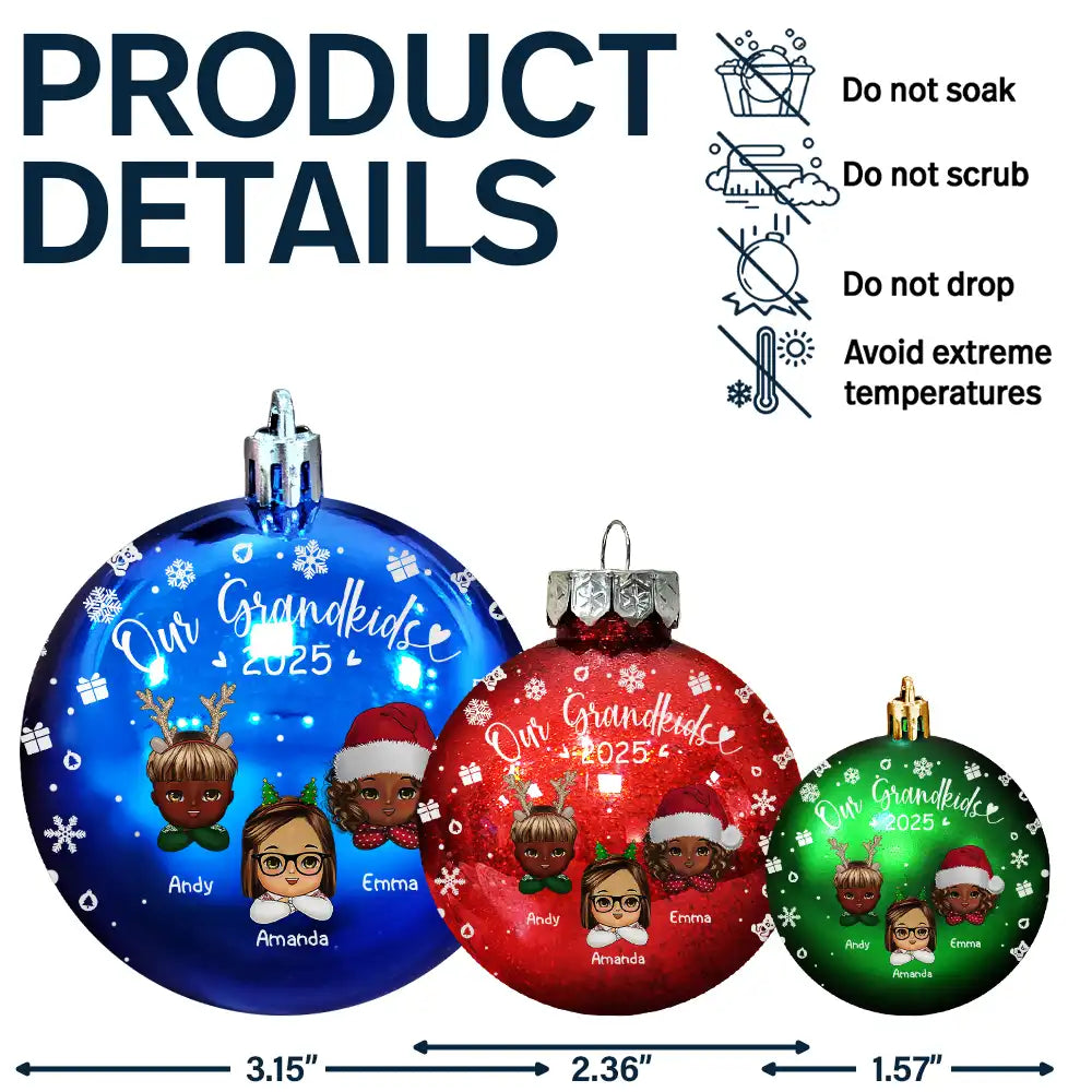 Gift For Grandparents, Parents, Christmas, Happy - My Grandkids - Personalized Ball Ornament