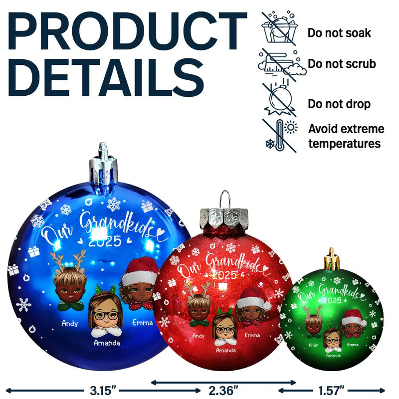 Gift For Grandparents, Parents, Christmas, Happy - My Grandkids - Personalized Ball Ornament