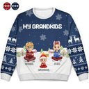 Gift For Grandma,Gift For Grandpa,Grandma,Grandkids,Grandpa,Happy,Christmas - My Grandkids - Personalized Unisex Ugly Sweater