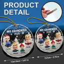 Happy,Christmas,Gift For Grandma,Gift For Grandparents,Gift For Grandpa,Parents - My Grandkids 3D Effect - Personalized Circle Glass Ornament