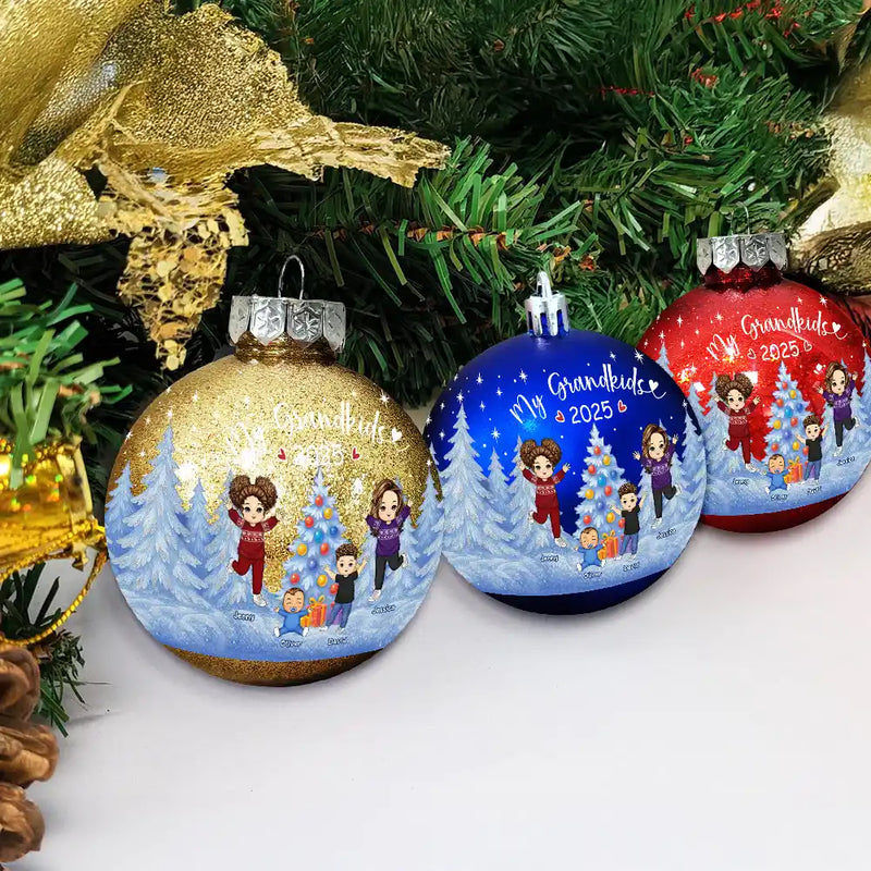 Gift For Grandparents,Parents,Christmas,Happy - My Grandkids Of Grandparents - Personalized Ball Ornament