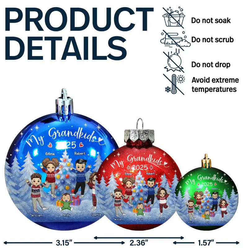 Gift For Grandparents,Parents,Christmas,Happy - My Grandkids Of Grandparents - Personalized Ball Ornament