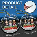 Gift For Grandparents, Parents, Christmas, Happy - My Grandkids Our Kids 3D Effect - Personalized Circle Glass Ornament