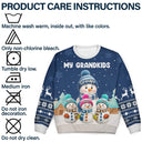 Gift For Grandpa,Gift For Women,Christmas,Top Market,Happy,Gift For Grandma,Gift For Grandparents - My Grandkids Snowman 3D Effect - Personalized Unisex Ugly Sweater