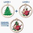 Christmas,Old Couples,Gift For Couples,Gift For Husband,Gift For Wife,Gift For Boyfriend,Gift For Girlfriend,Happy - My Love For You Grows Everyday - Personalized 2-Layered Wooden Ornament