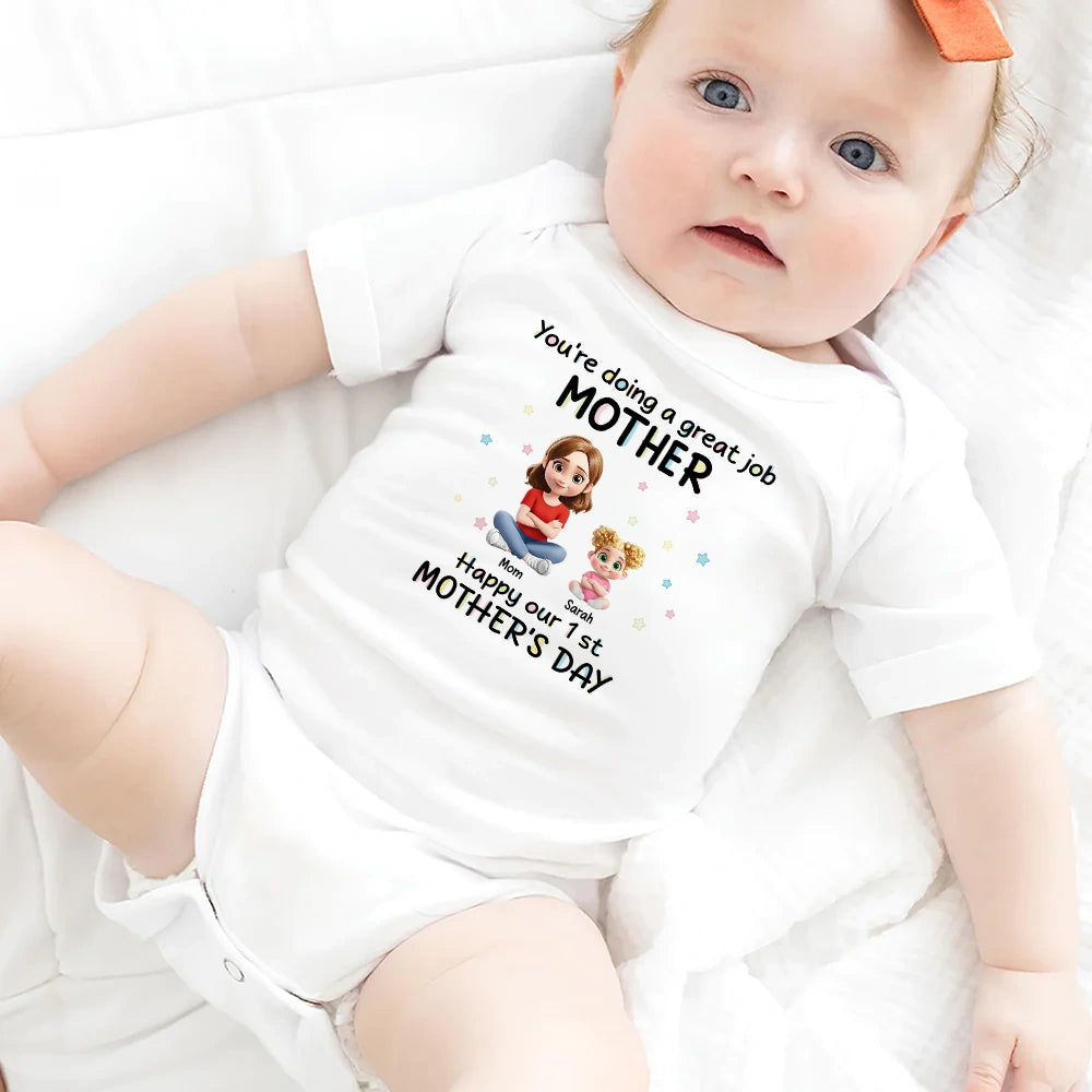 New Mom,New baby,Happy - My Love For You Is Big New Mom - Personalized Baby Onesie