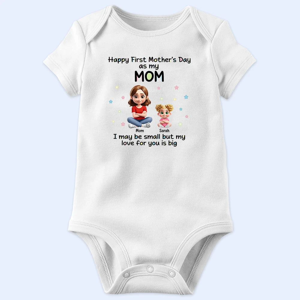 New Mom,New baby,Happy - My Love For You Is Big New Mom - Personalized Baby Onesie