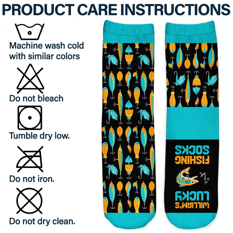 Gift For Yourself,Fishing,Gift For Men,Happy - My Lucky Fishing Socks - Personalized Socks