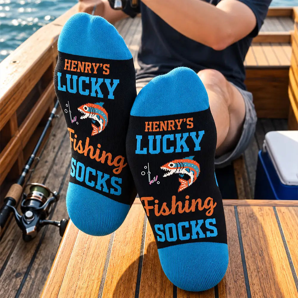 My Lucky Fishing Socks - Personalized Socks