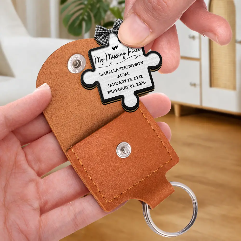 Family,Parents,Gift For Grandparents,Memorial,Sad - My Missing Piece Memorial - Personalized Wooden Pocket Hug
