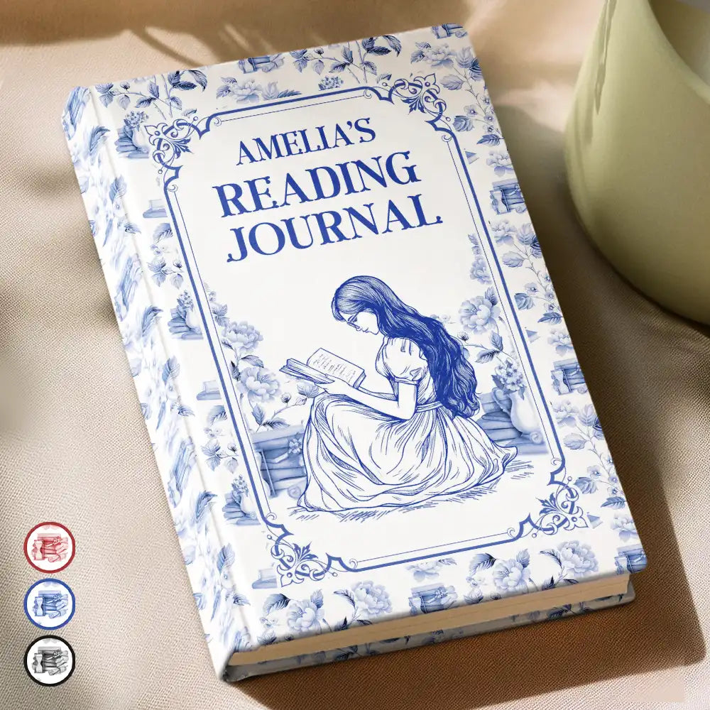 My Reading Journal Chinoiserie Toile - Personalized Hardcover Journal