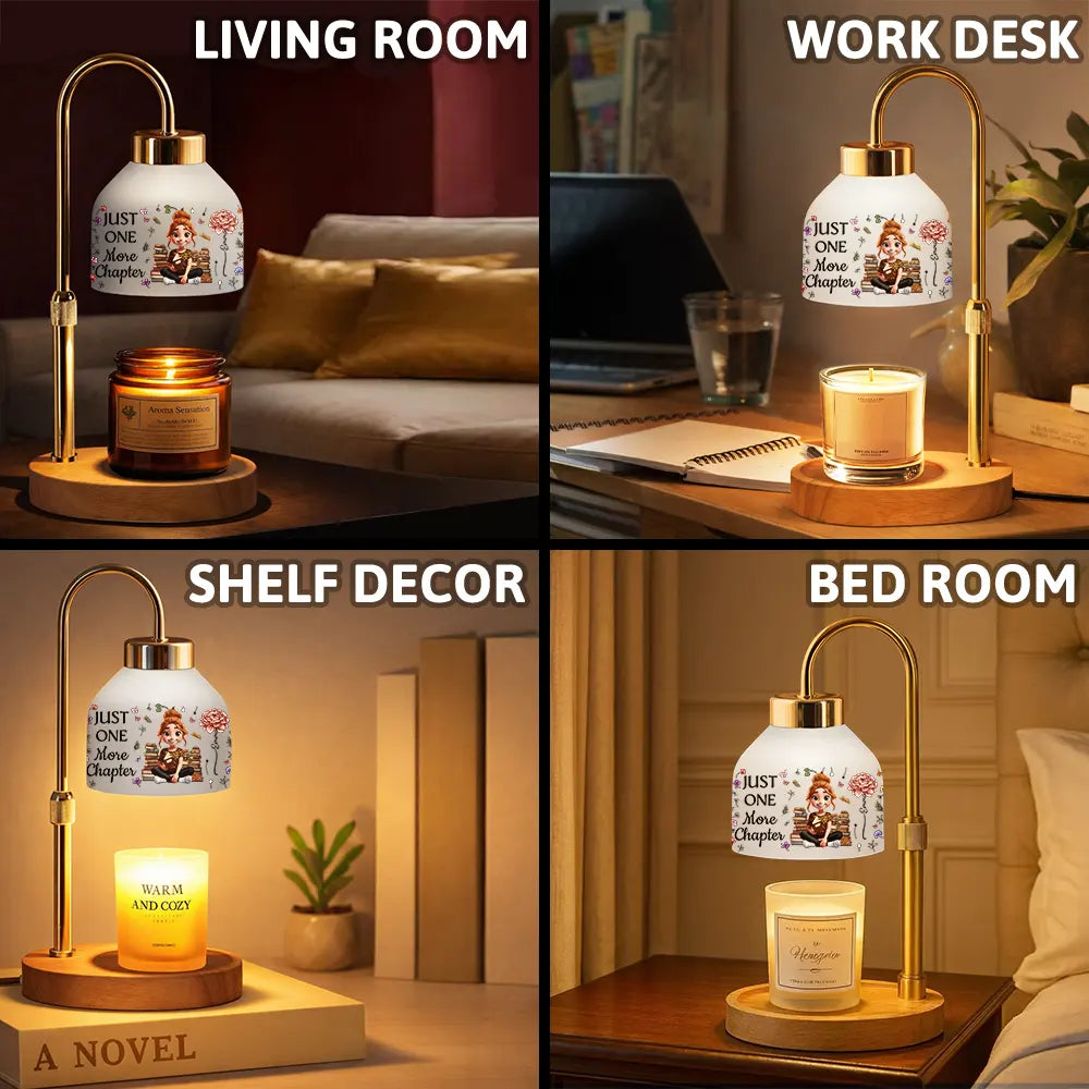Reading, Gift For Mother, Mom's Hobby, Happy - My Reading Pillow Reading Girl With Birth Month Flower - Personalized Candle Warmer Lamp