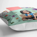 Top Market,Reading,Gift For Yourself,Gift For Women,Happy - My Reading Pillow Reading Girl With Birth Month Flower - Personalized Pocket Pillow