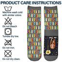 Reading, Gift For Yourself, Gift For Women, Happy - My Reading Socks Reading Girl With Birth Month Flower - Personalized Socks