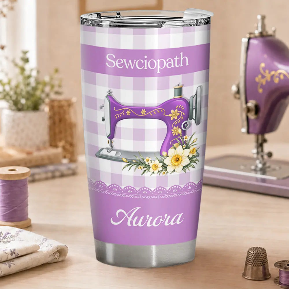 Top Market,Cozy,Gift For Yourself,Gift For Women,Icon - My Sewing Place Is My Happy Place For Sewing Lovers - Personalized Tumbler