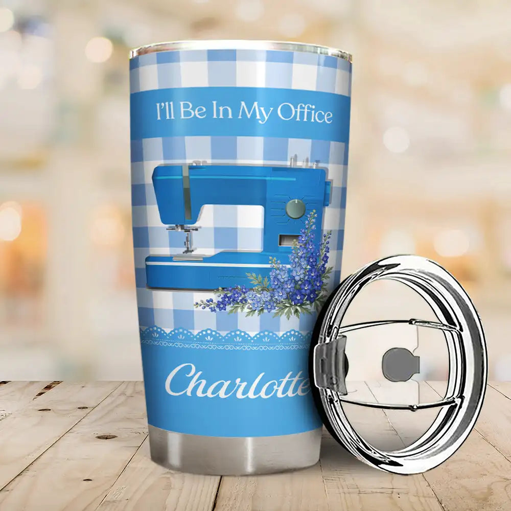 Top Market,Cozy,Gift For Yourself,Gift For Women,Icon - My Sewing Place Is My Happy Place For Sewing Lovers - Personalized Tumbler