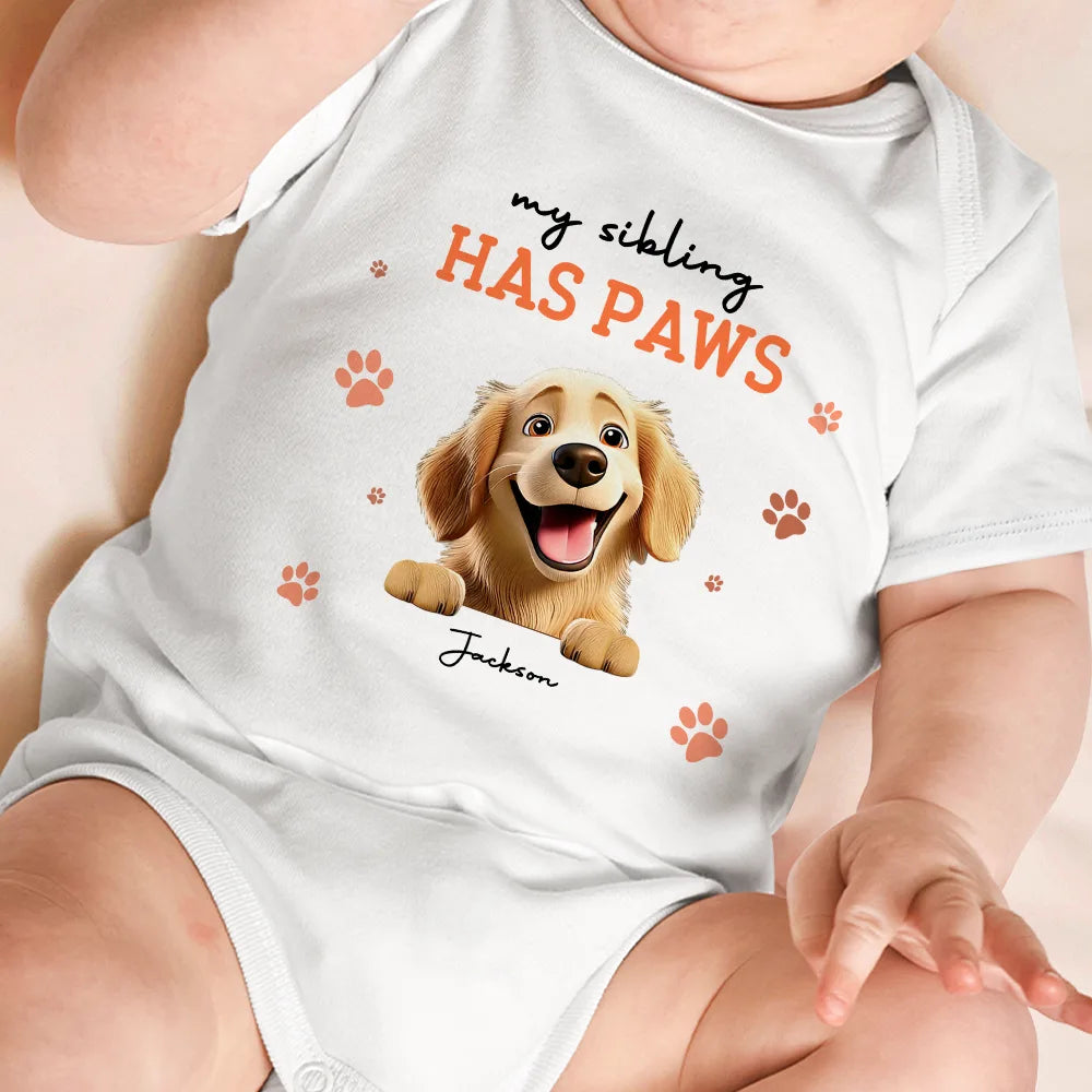 Mes frères et sœurs ont des pattes, effet 3D, chien et chat - Body bébé personnalisé