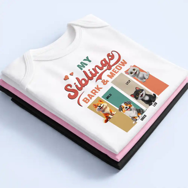 Pet Lovers, New baby, Funny - My Siblings Have Paws Dog Cat - Personalized Baby Onesie
