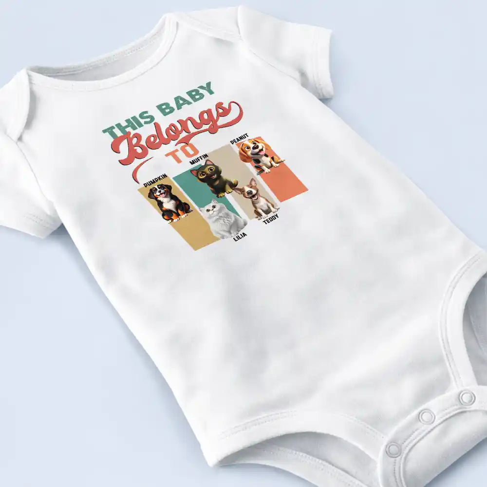 Pet Lovers, New baby, Funny - My Siblings Have Paws Dog Cat - Personalized Baby Onesie