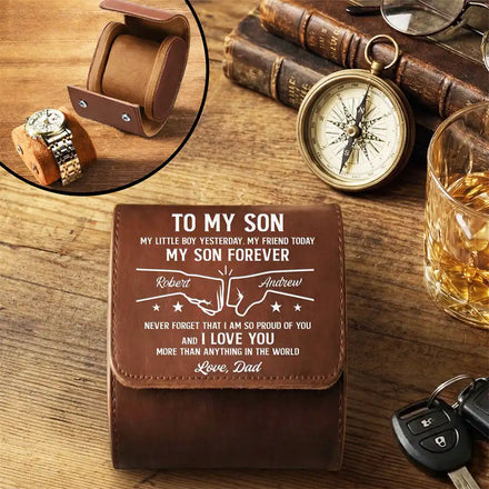 My Son Grandson Forever - Personalized Leather Watch Case