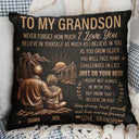 Gift For Son,Gift For Children,Indoor Decor,Inspirational,Vector - My Son Grandson Keep Moving Forward Just Do Your Best - Personalized Pillow