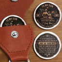 Top Market, Gift For Son, Gift For Children, Sentimental, Icon - My Son Grandson Keep Moving Forward Son - Personalized Leather Pocket Hug