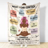 Gift For Yourself, Gift For Women, Love - Myself Reminder What I Can Control - Personalized Fleece Blanket, Sherpa Blanket