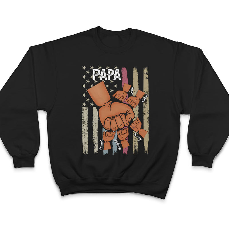 Dad Grandpa And Kids - Birthday, Loving Gift For Daddy, Father, Grandfather, Daughters, Sons, Grandkids - Personalized Custom T Shirt