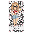 Serviette de plage personnalisée avec imprimé animalier, motif mer, océan, piscine, anniversaire, été, pour lui, elle, vous-même, petite amie, petit ami, meilleur ami, amoureux en voyage