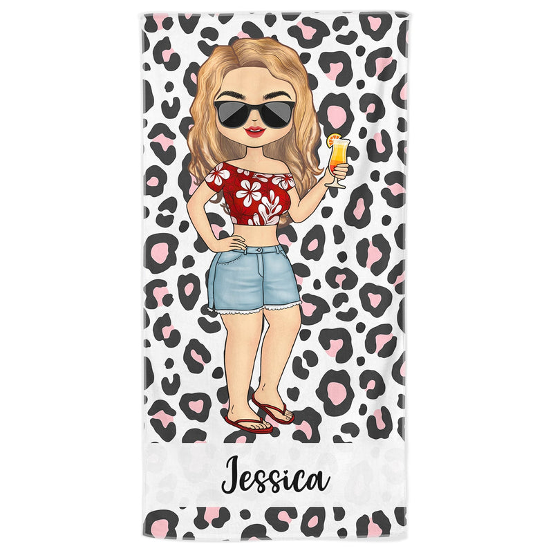 Serviette de plage personnalisée avec imprimé animalier, motif mer, océan, piscine, anniversaire, été, pour lui, elle, vous-même, petite amie, petit ami, meilleur ami, amoureux en voyage