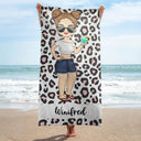 Serviette de plage personnalisée avec imprimé animalier, motif mer, océan, piscine, anniversaire, été, pour lui, elle, vous-même, petite amie, petit ami, meilleur ami, amoureux en voyage