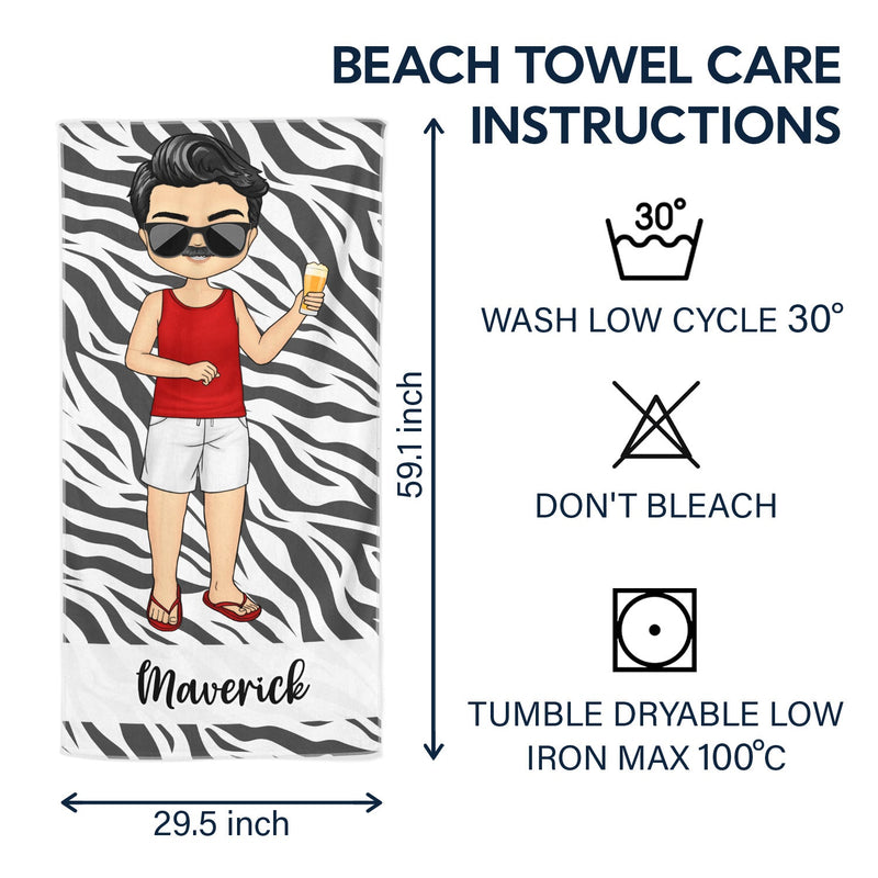 Serviette de plage personnalisée avec imprimé animalier, motif mer, océan, piscine, anniversaire, été, pour lui, elle, vous-même, petite amie, petit ami, meilleur ami, amoureux en voyage