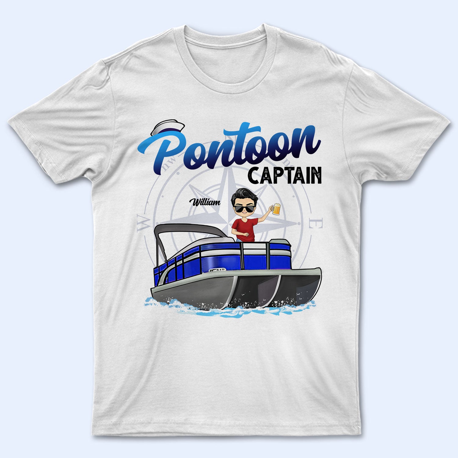 Boating Pontoon Captain - Birthday, Traveling, Cruising Gift For Pontooning Lovers, Beach Lovers, Travelers - Personalized Custom T Shirt