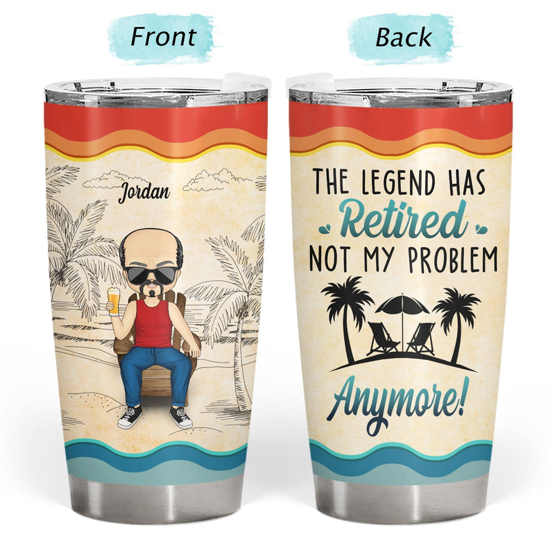 You Can't Make Me I'm Retired Vintage Summer Beach - Birthday, Retirement Gift For Yourself, Dad, Mom, Grandpa, Grandma, BFF Best Friends, Colleagues - Personalized Custom Tumbler