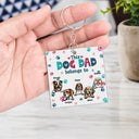 Dog Mom Dog Dad Cute Colorful Paw Prints - Birthday Gift For Pet Lovers - Personalized Custom Acrylic Keychain