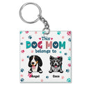 Dog Mom Dog Dad Cute Colorful Paw Prints - Birthday Gift For Pet Lovers - Personalized Custom Acrylic Keychain
