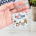 Cat Mom Cat Dad Cute Colorful Paw Prints - Birthday Gift For Pet Lovers - Personalized Custom Acrylic Keychain