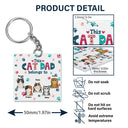 Cat Mom Cat Dad Cute Colorful Paw Prints - Birthday Gift For Pet Lovers - Personalized Custom Acrylic Keychain