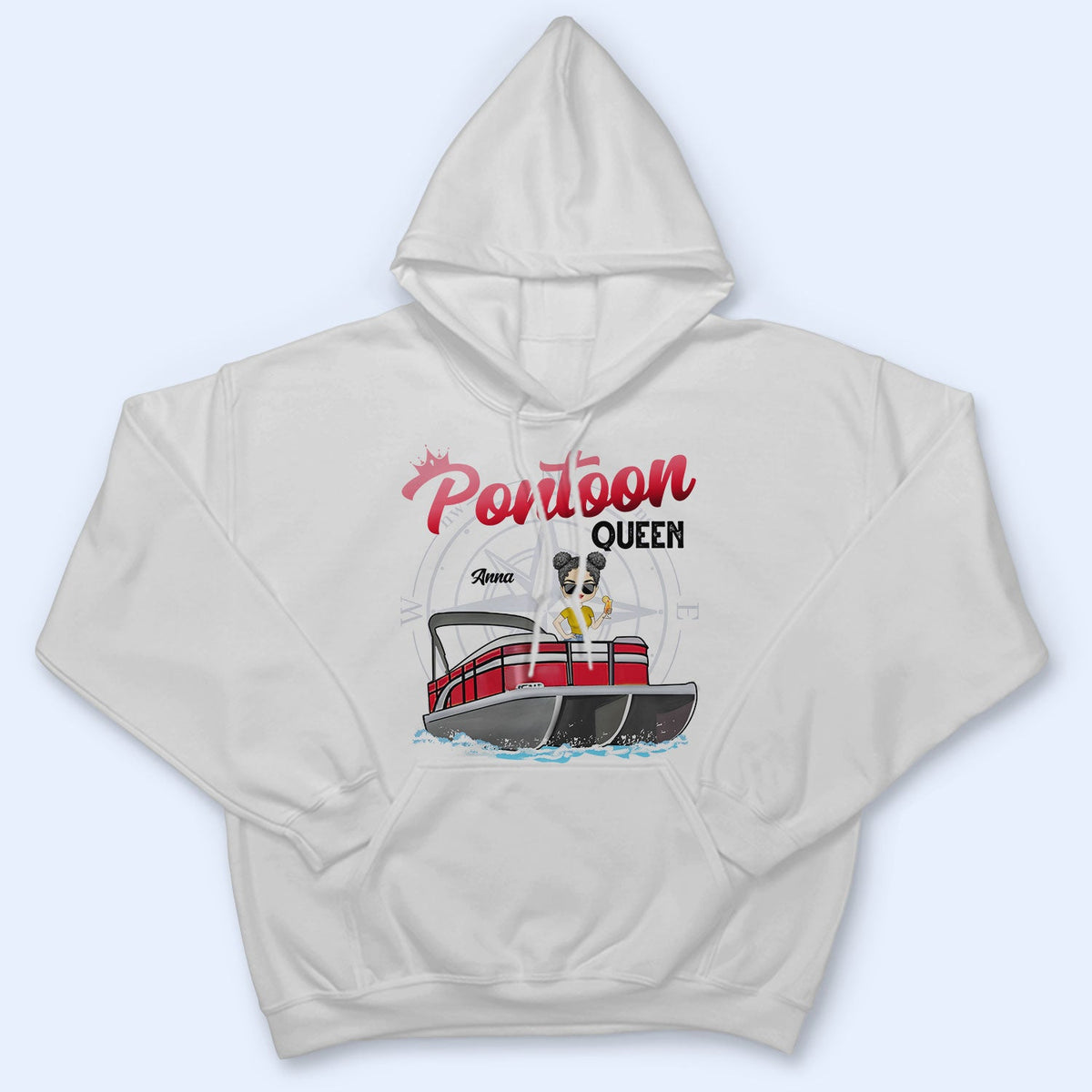 Queen of Boating Pontoon - Cadeau d'anniversaire, de voyage et de croisière pour les amateurs de pontoning, de plage et de voyage - T-shirt personnalisé