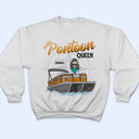 Queen of Boating Pontoon - Cadeau d'anniversaire, de voyage et de croisière pour les amateurs de pontoning, de plage et de voyage - T-shirt personnalisé