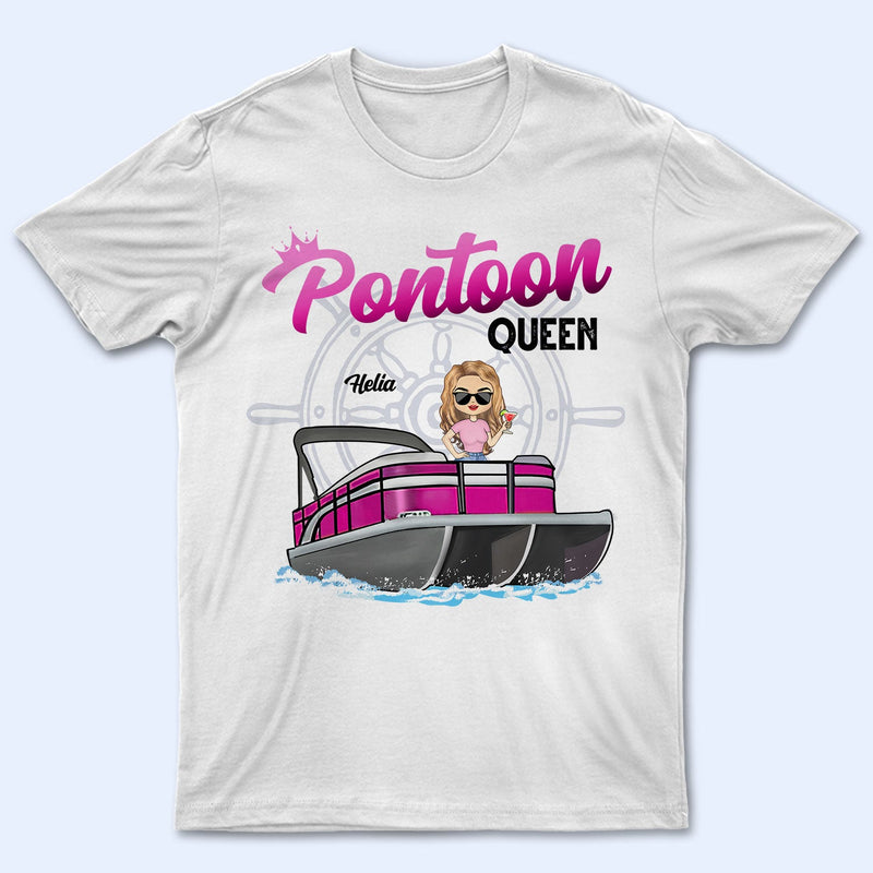Queen of Boating Pontoon - Cadeau d'anniversaire, de voyage et de croisière pour les amateurs de pontoning, de plage et de voyage - T-shirt personnalisé