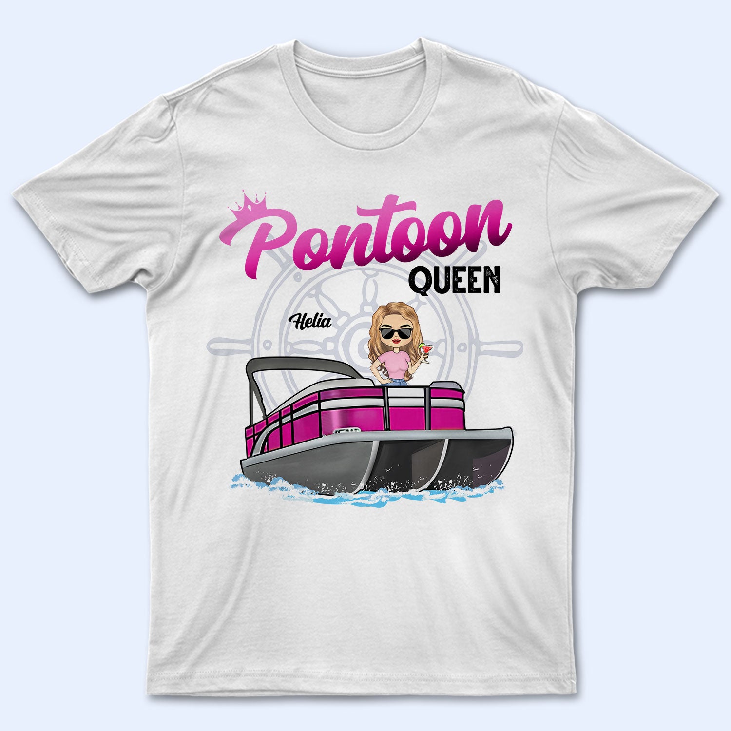 Boating Pontoon Queen - Birthday, Traveling, Cruising Gift For Pontooning Lovers, Beach Lovers, Travelers - Personalized Custom T Shirt