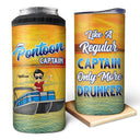 Boating Pontoon Captain - Birthday, Traveling, Cruising Gift For Pontooning Lovers, Beach Lovers, Travelers - Personalized Custom 4 In 1 Can Cooler Tumbler