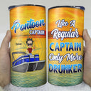 Boating Pontoon Captain - Birthday, Traveling, Cruising Gift For Pontooning Lovers, Beach Lovers, Travelers - Personalized Custom 4 In 1 Can Cooler Tumbler