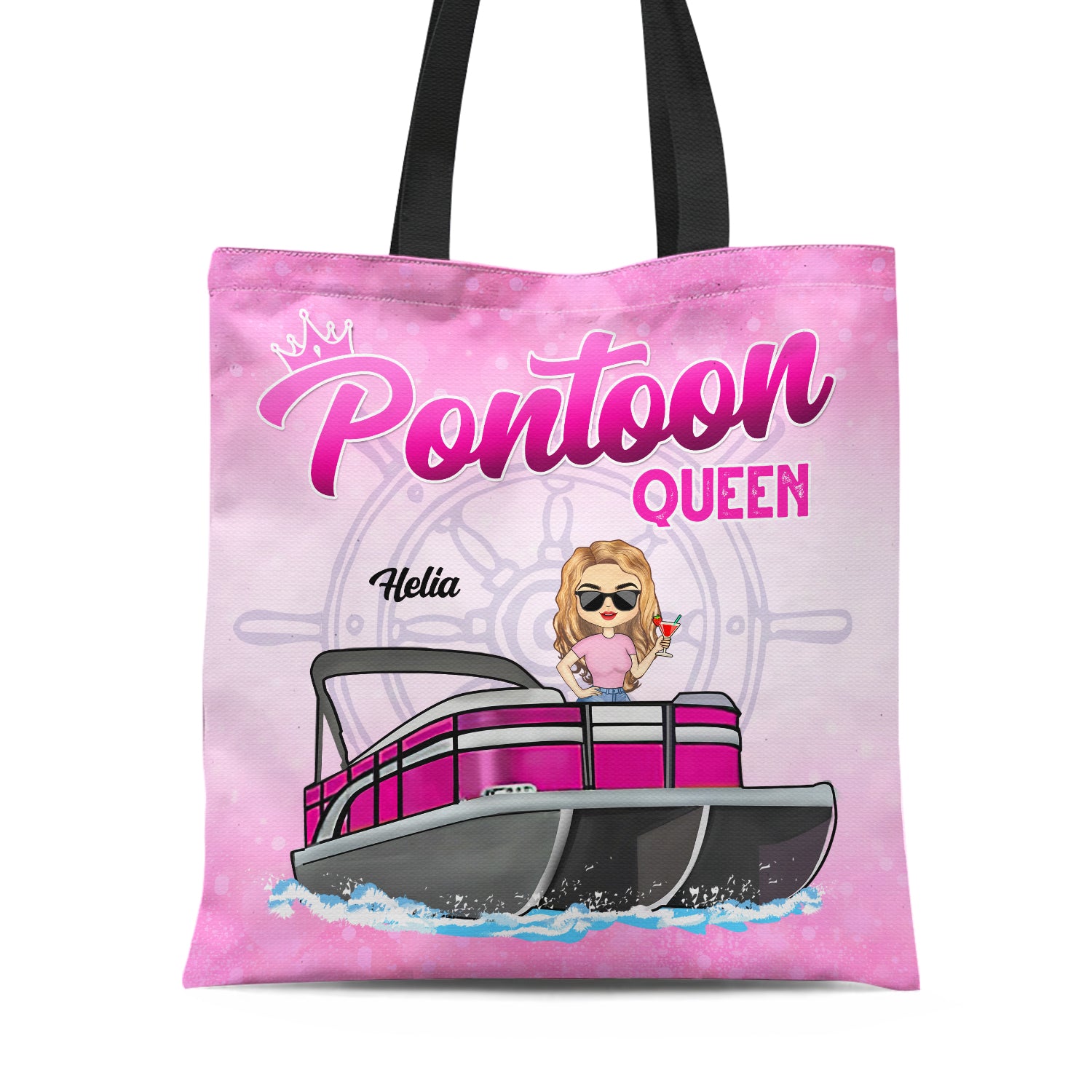 Boating Pontoon Queen - Traveling, Cruising Gift For Pontooning Lovers, Lake Lovers, Travelers, Women - Personalized Custom Zippered Canvas Bag