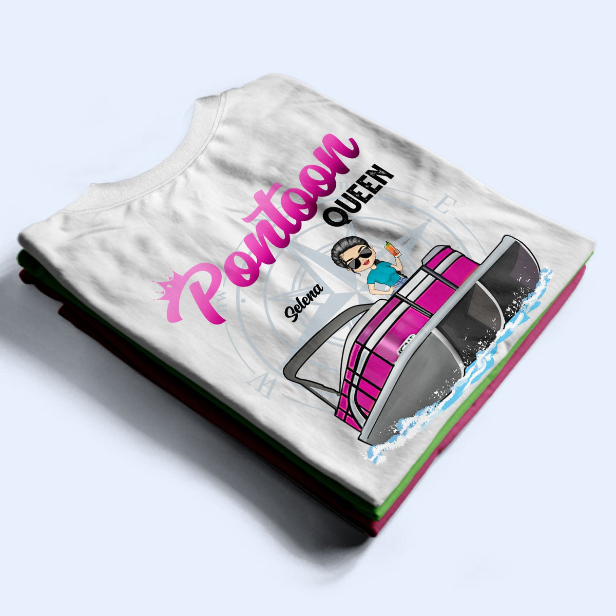 Boating Pontoon Queen - Birthday Gift For Women, Pontooning Lovers, Lake Lovers, Travelers - Personalized Custom T Shirt