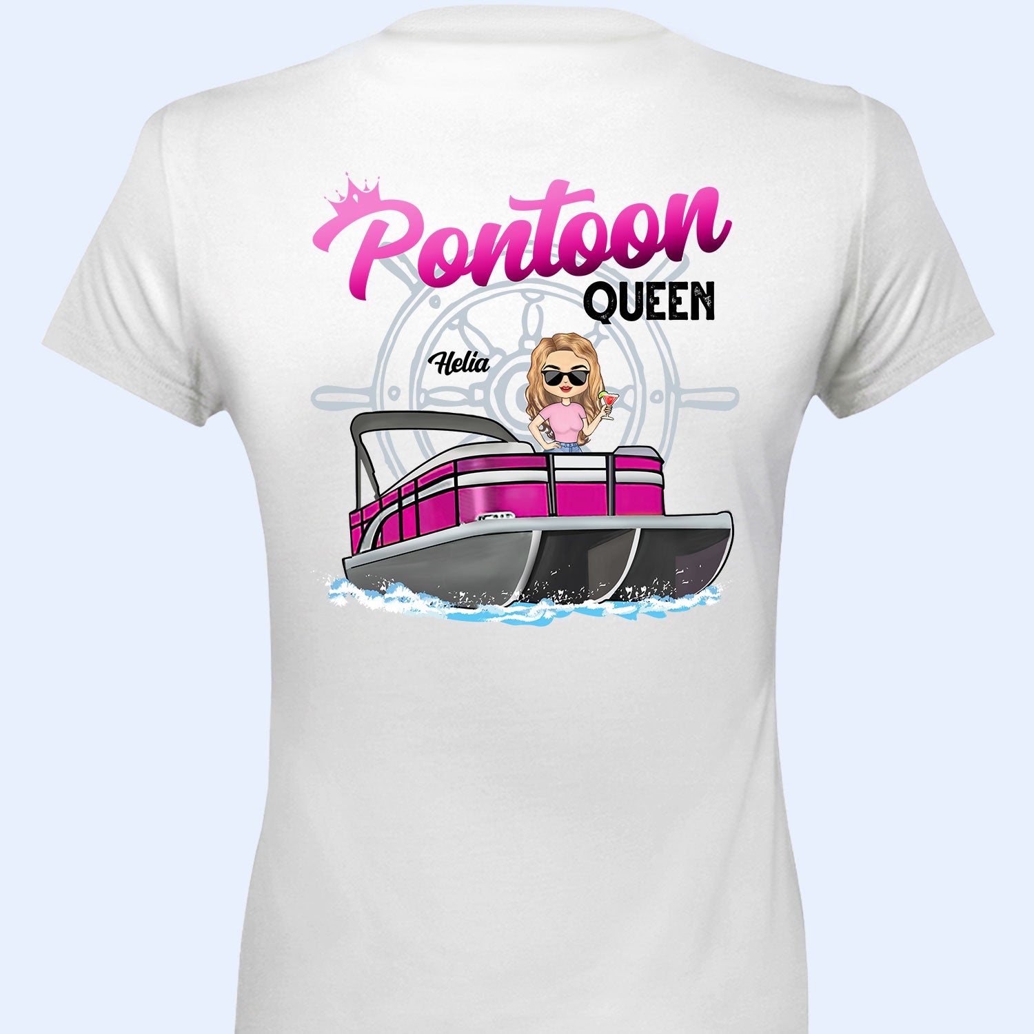Boating Pontoon Queen - Birthday Gift For Women, Pontooning Lovers, Lake Lovers, Travelers - Personalized Custom T Shirt