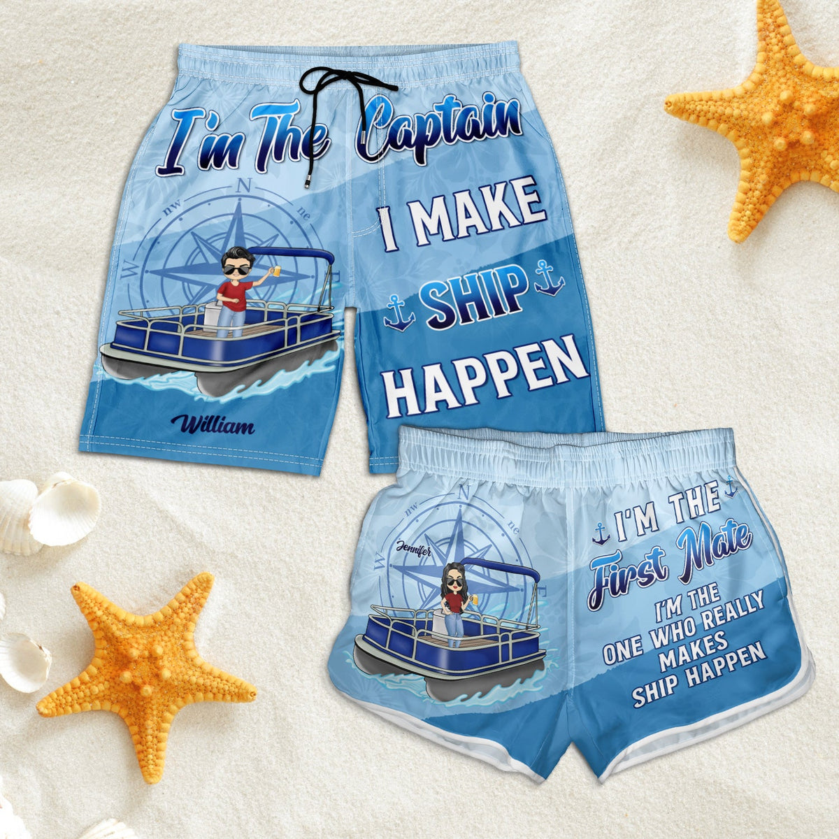 Custom Personalized Pontooning Flag Sign - Gift Idea For Couple/Pontooning Lovers - Husband And Wife Pontooning Partners For Life main image 1