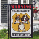 Warning Area Patrolled By Dogs And Cats - Outdoor Home Decor Gift For Pet Lovers - Personalized Flag