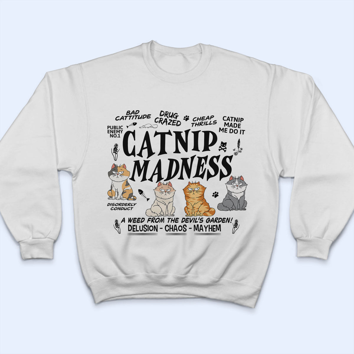 Catnip Madness Funny Cats - Gift For Cat Lovers - Personalized T Shirt ...